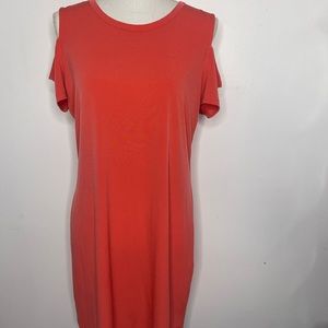 Michael Kors Women's Large  Coral Cold Shoulder Dress